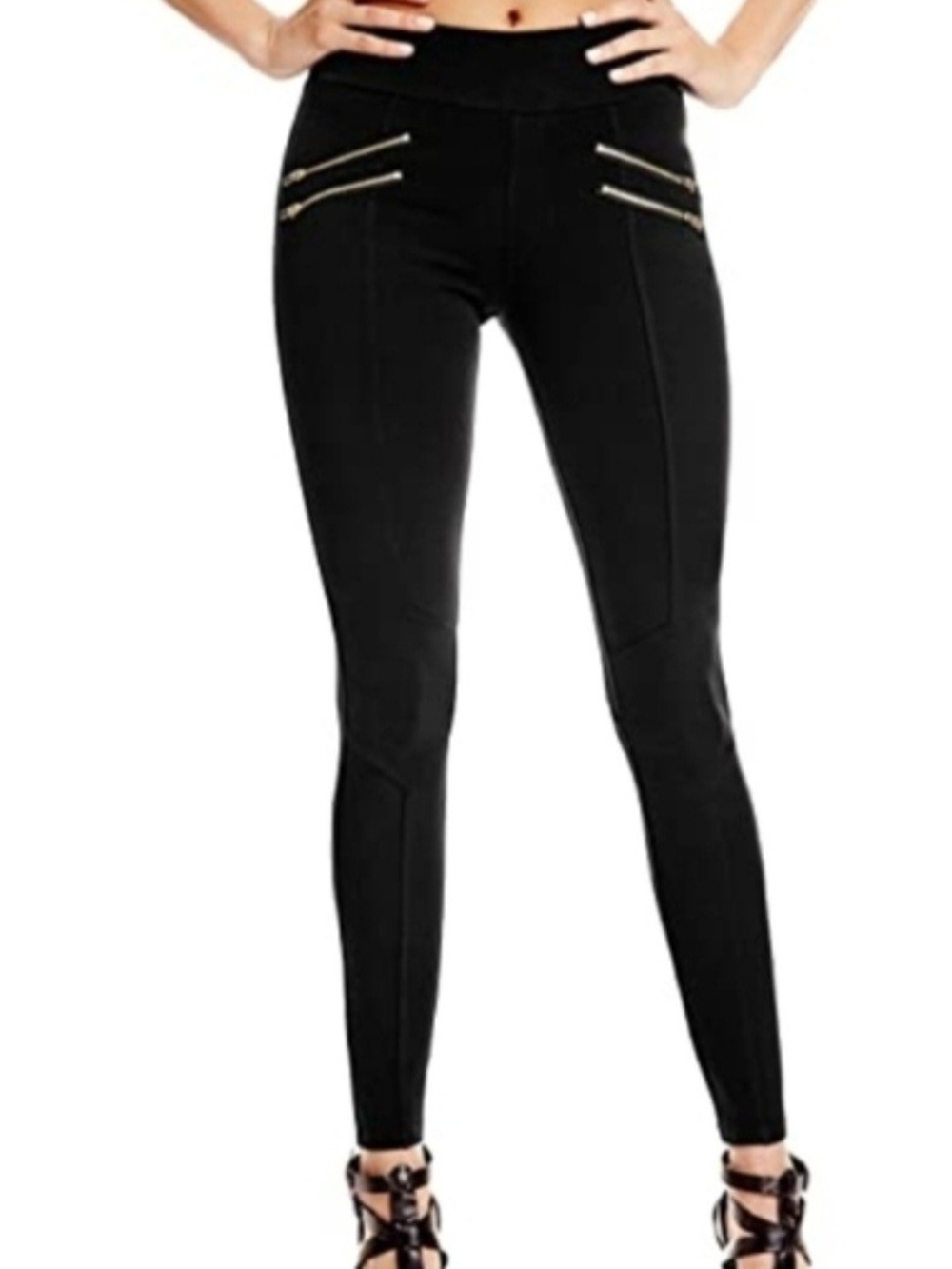 GUESS Anja Double Zip Ponte Leggings- Size: Medium